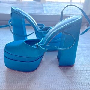 Simmi London Blue Chunky Party heels